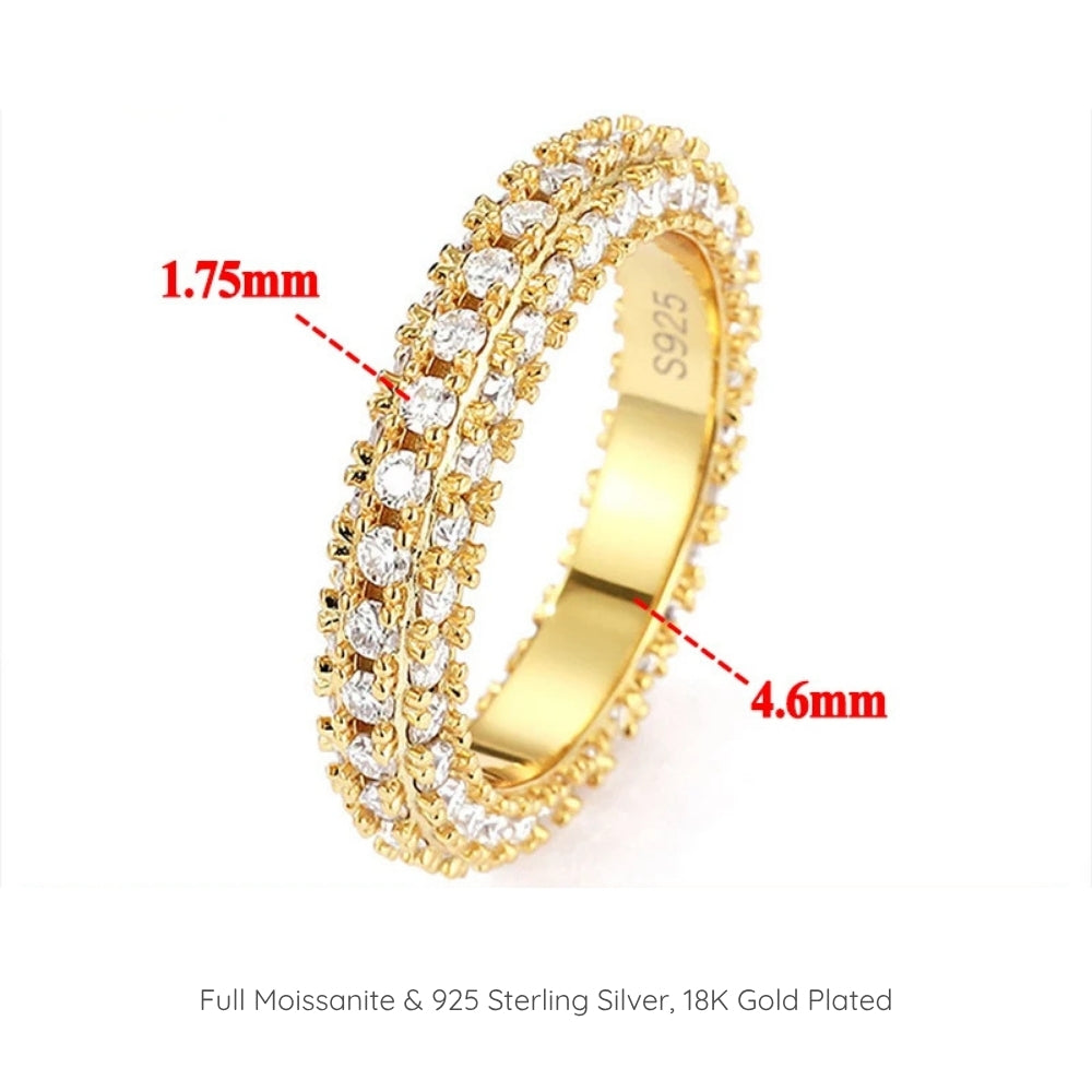 Luxury 18k Gold Plated Moissanite Engagement Ring