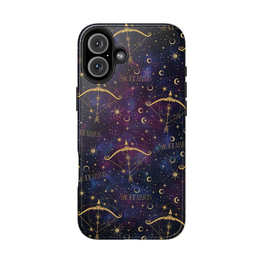 Sagittarius Zodiac Astrology Tough Phone Case for iPhone 16 mockup  – Cosmic Protection Meets Adventure!