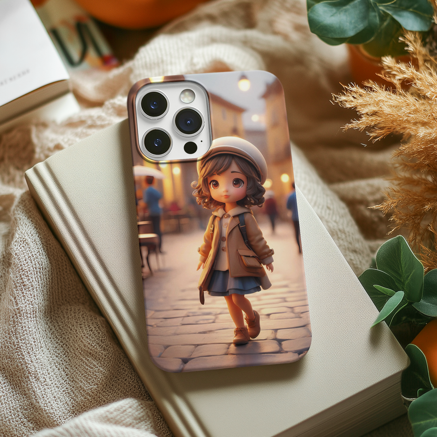Vintage Serenity Cozy on the street scene cute phone case